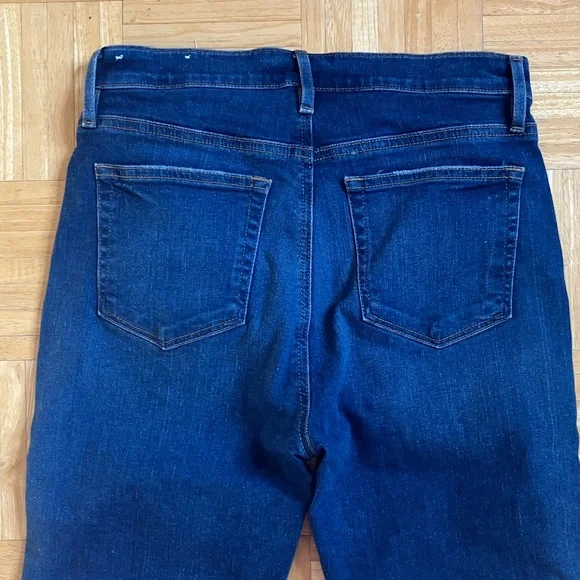 LOFT button fly high waist slim pockets skinny crop frayed cuff jeans EUC 8 - Picture 8 of 14
